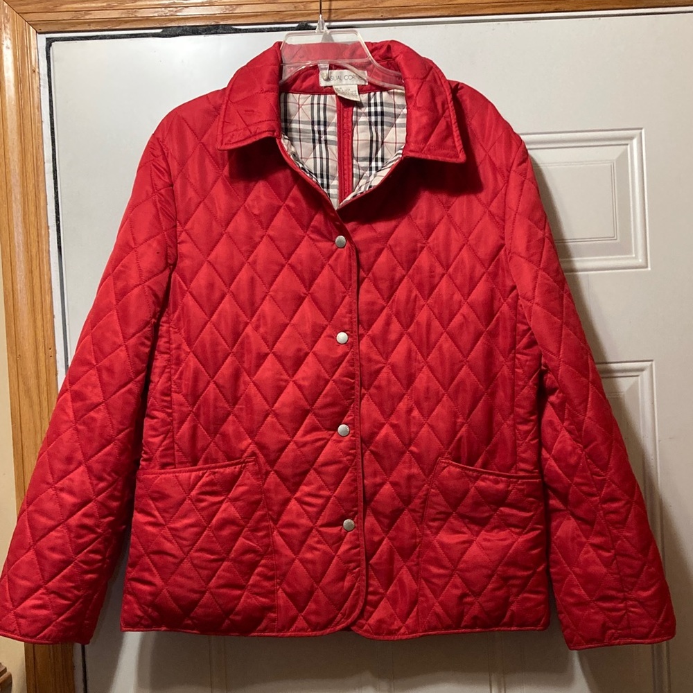 Red Quilted Women's Jacket M
